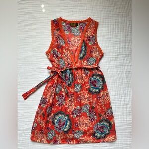 Whisper orange floral dress -Size S/M? (tag missing)
